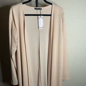 boohoo long cream duster